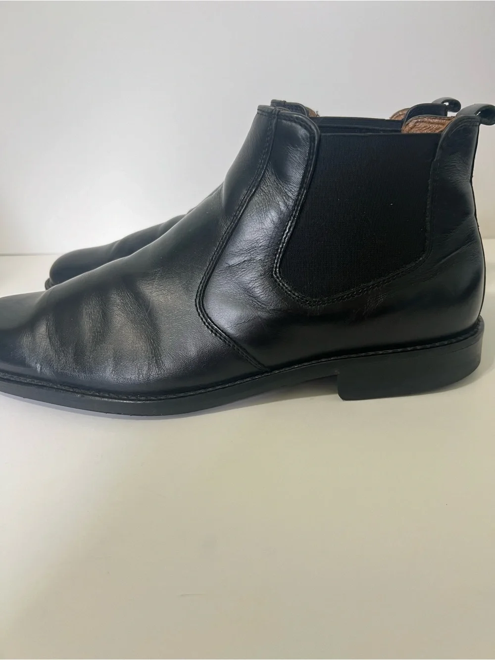Johnston & Murphy Men’s Black Leather Chelsea Ankle Boots Contemporary Size 10
